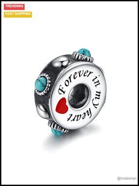 Sterling Silver Cremation Urn Charm Heart Bead for Bracelet Memorial Jewelry